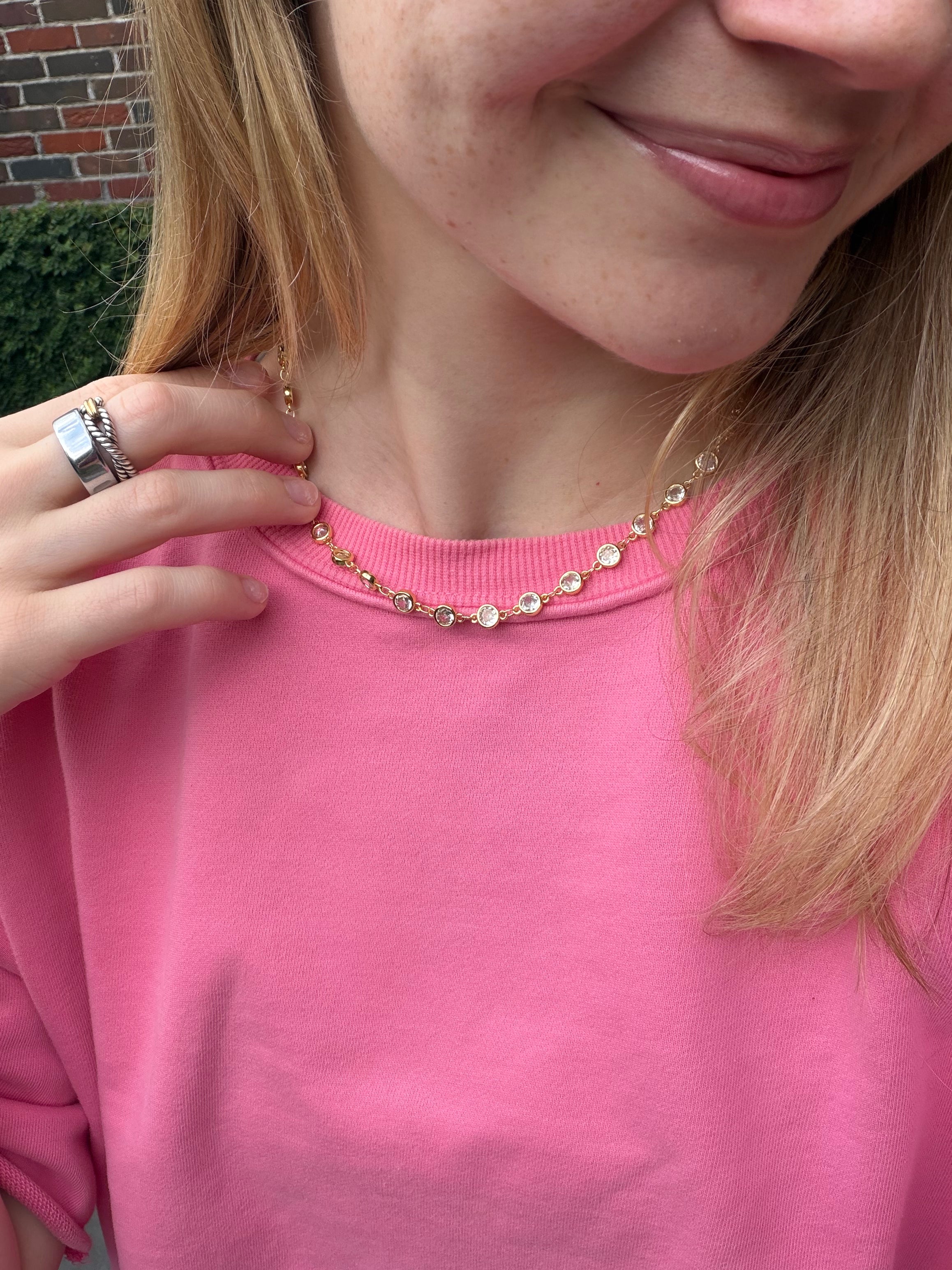 Bezel Set CZ Necklace