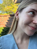 Artistic Floral Gemstone Stud Earrings