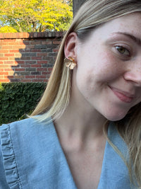 Artistic Floral Drop Earrings with Vintage Charm