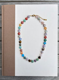 Lucky Stars Mixed Gemstone Star Necklace