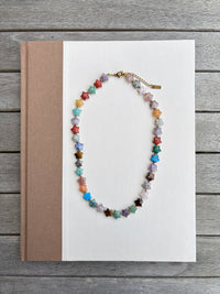 Lucky Stars Mixed Gemstone Star Necklace