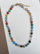 Lucky Stars Mixed Gemstone Star Necklace