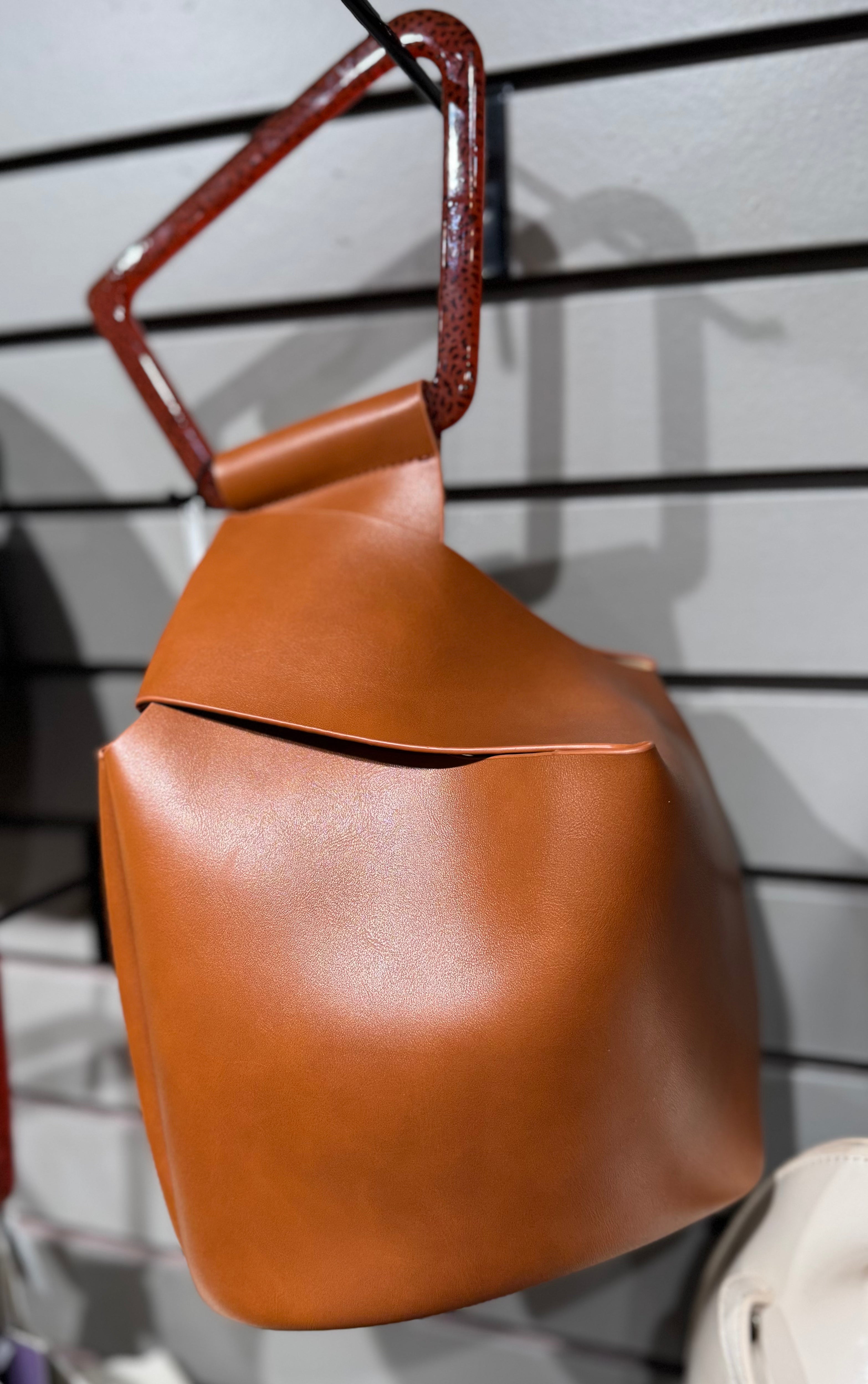 Diagonal Triangle Handle Handbag