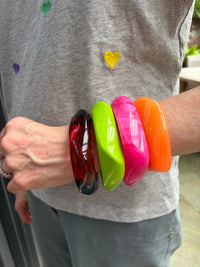 Chunky Colorful Square Acrylic Bangle