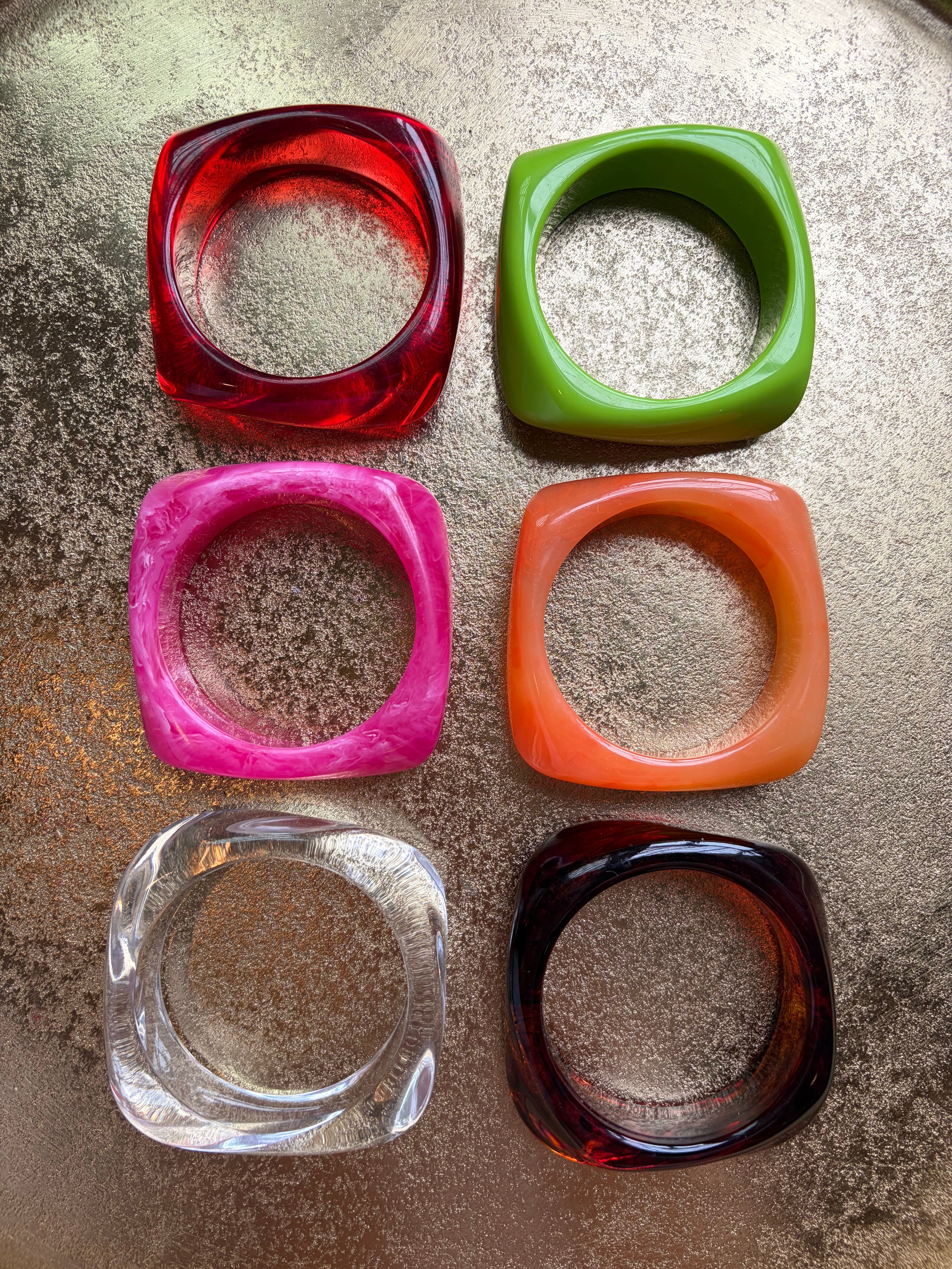 Chunky Colorful Square Acrylic Bangle
