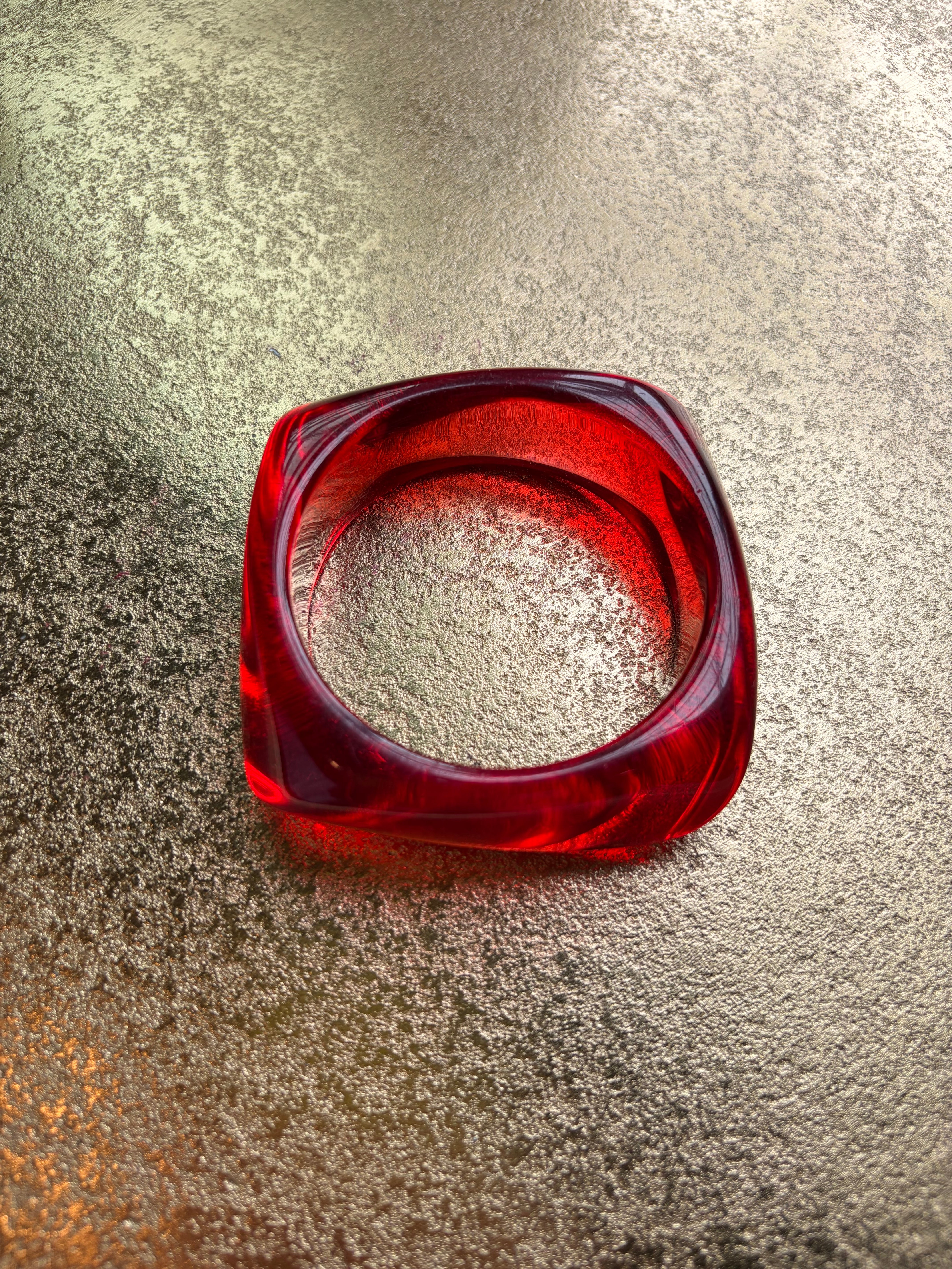 Chunky Colorful Square Acrylic Bangle