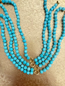 Turquoise Sugar Cube Beaded Necklace