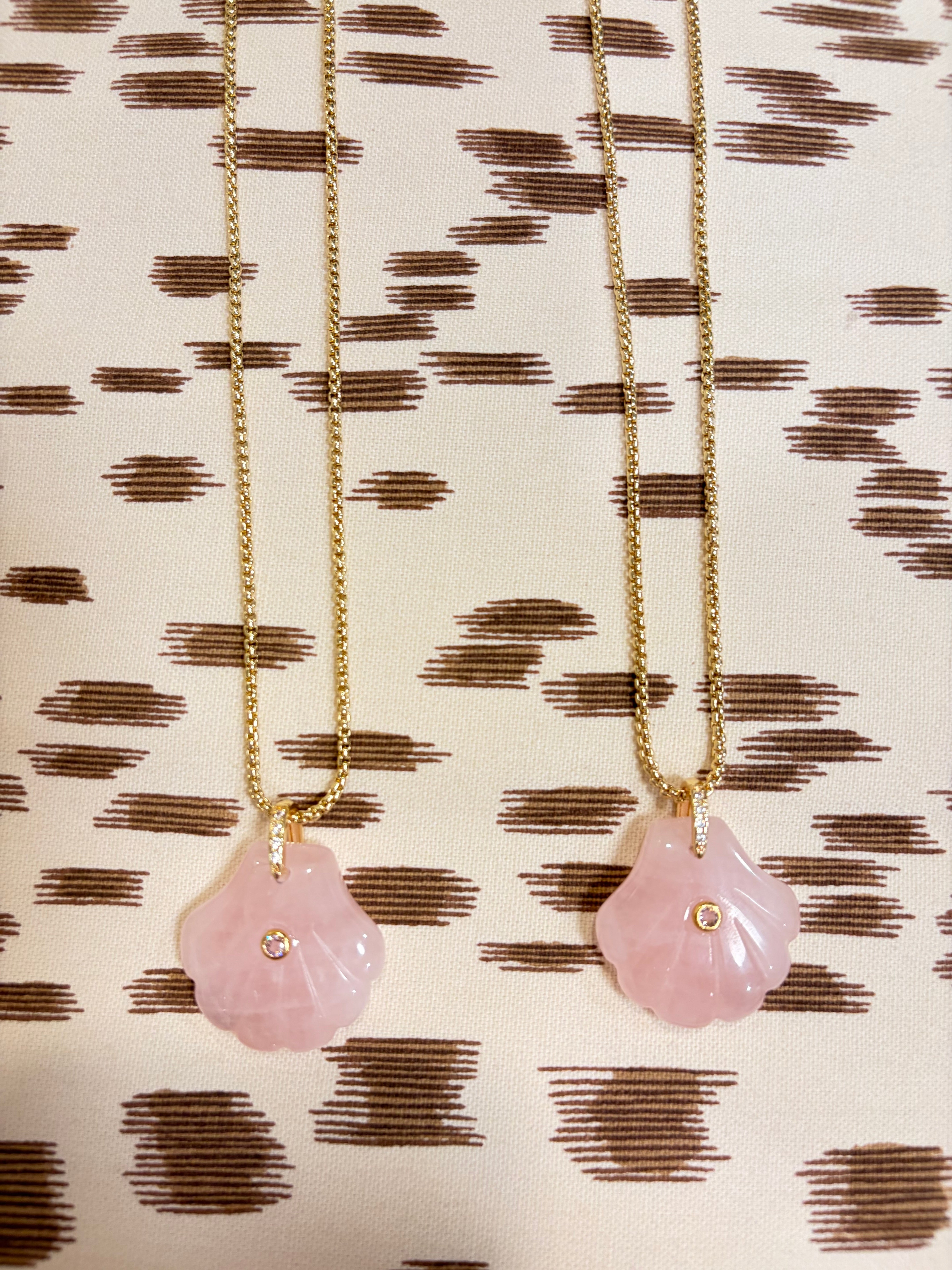 Pink Pave Shell Pendant
