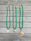 Green Paracord Charm Necklace
