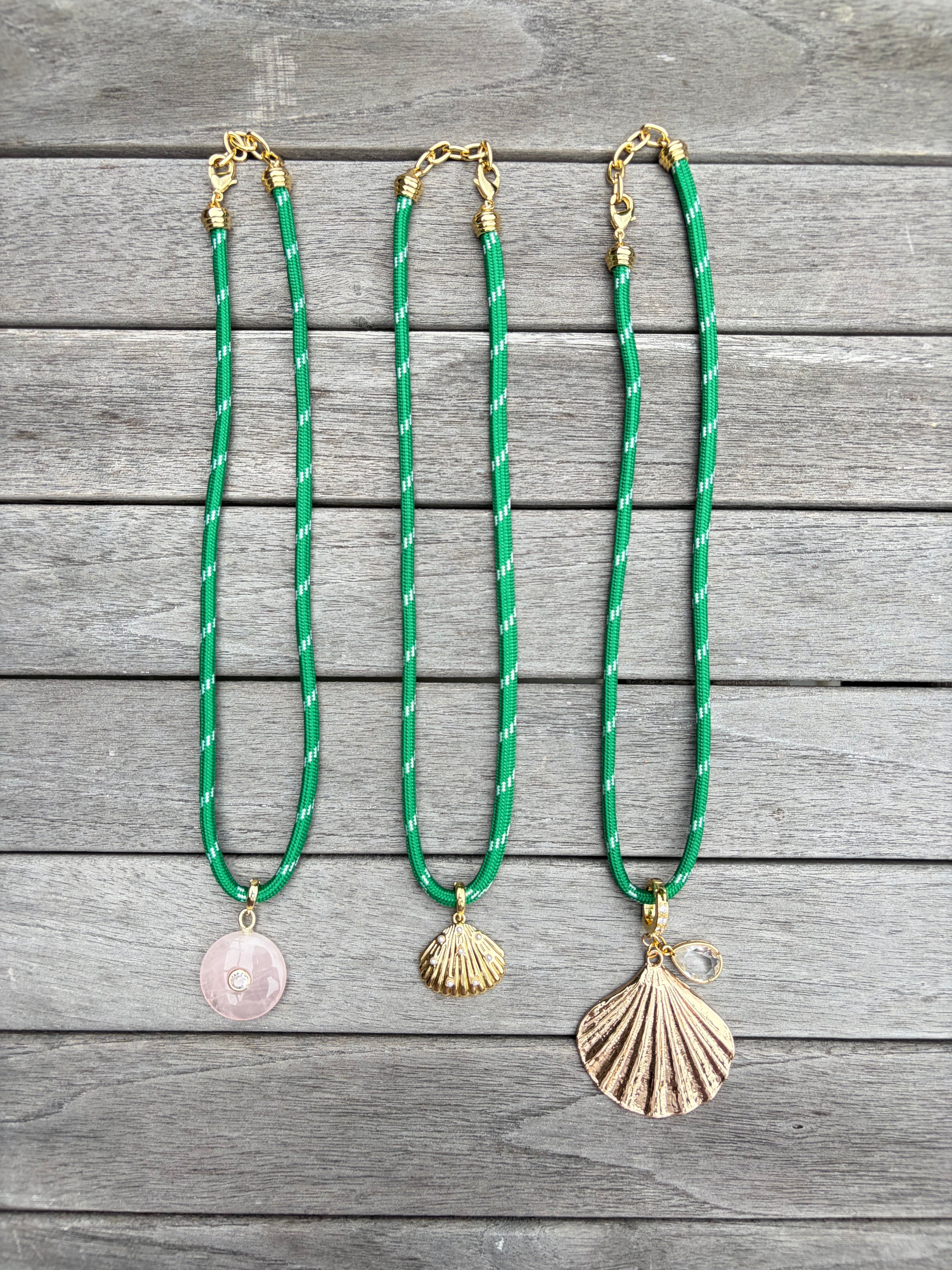 Green Paracord Charm Necklace