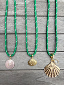 Green Paracord Charm Necklace