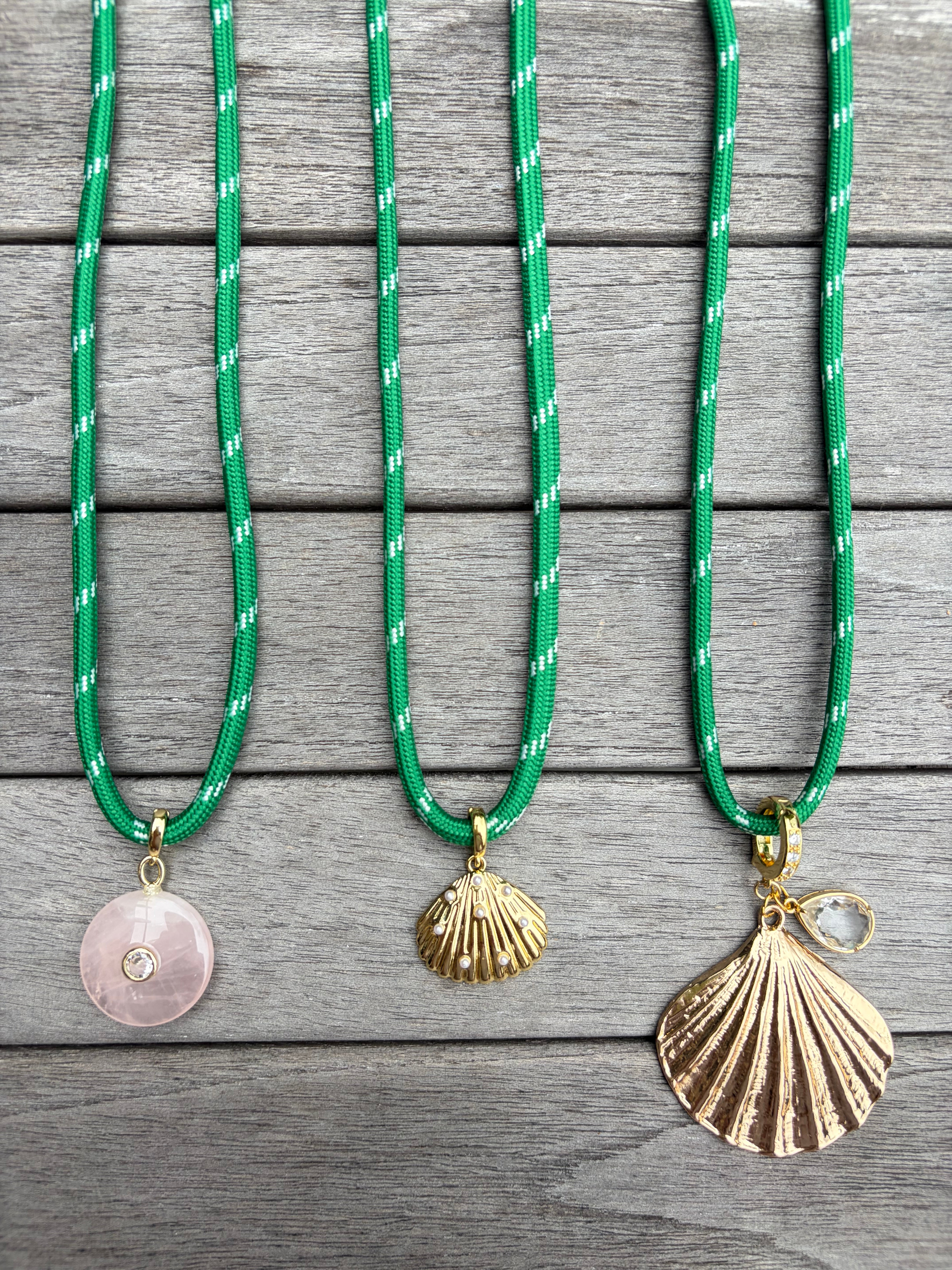 Green Paracord Charm Necklace