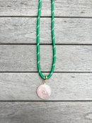 Green Paracord Charm Necklace