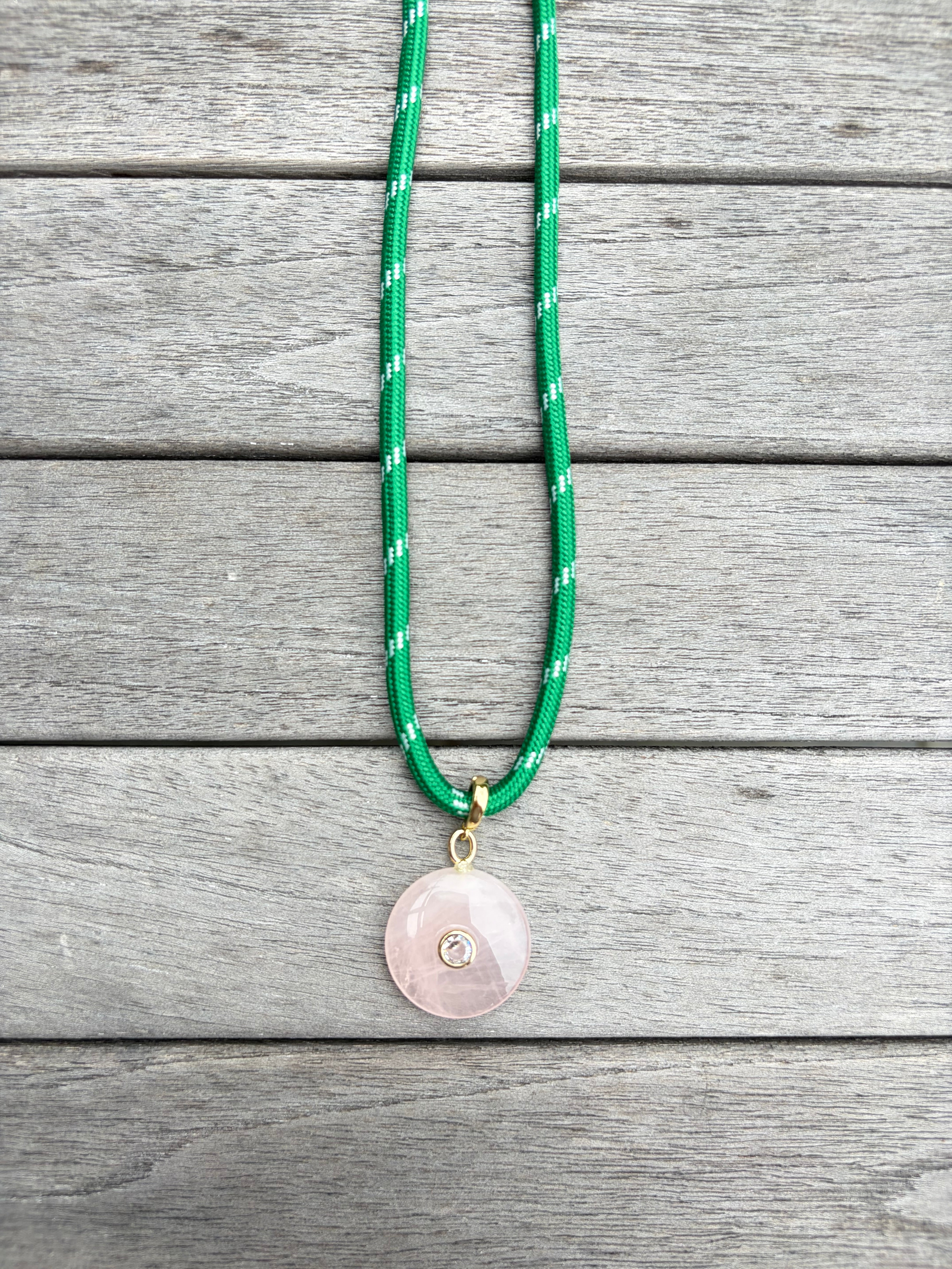 Green Paracord Charm Necklace