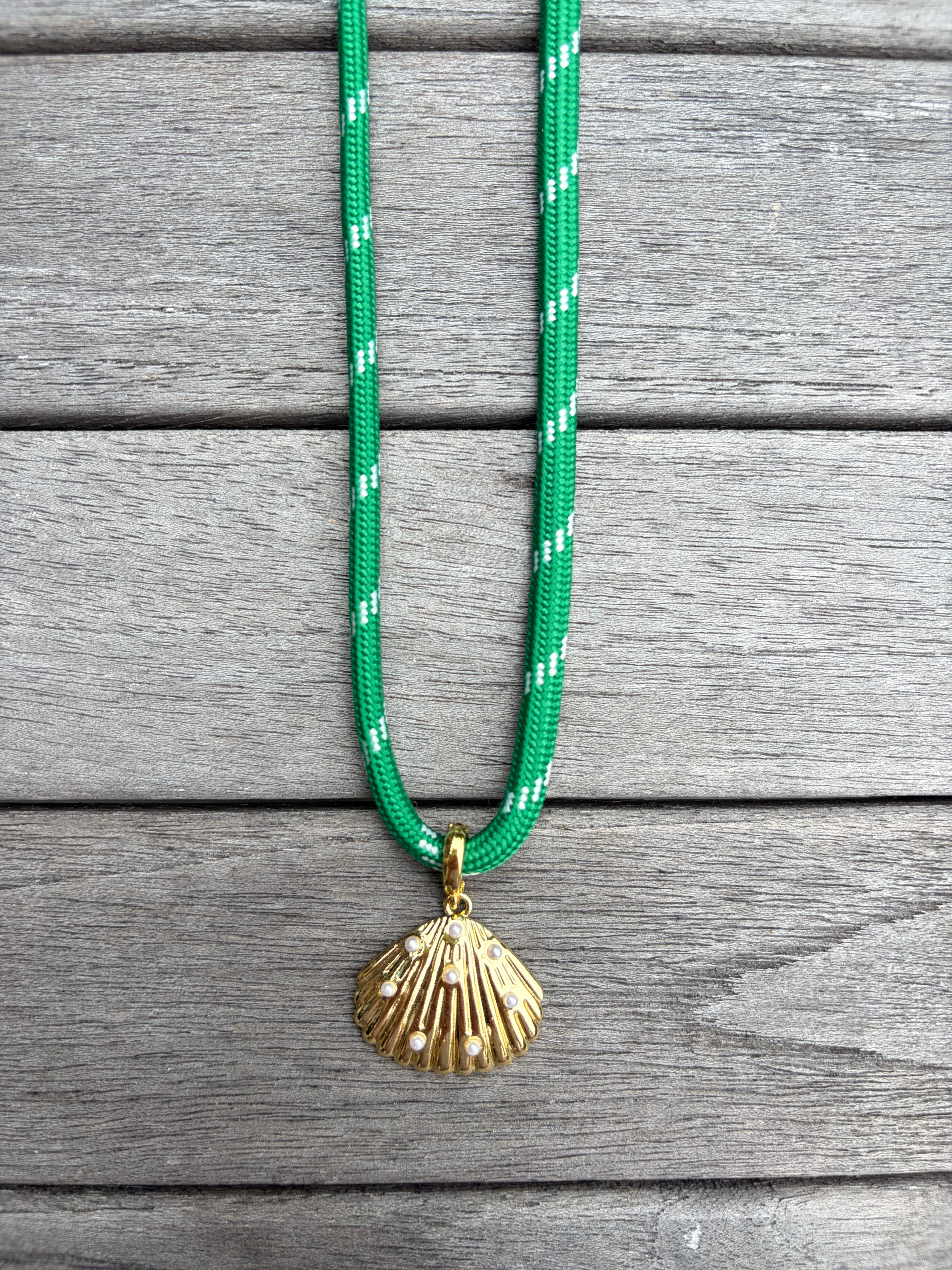 Green Paracord Charm Necklace