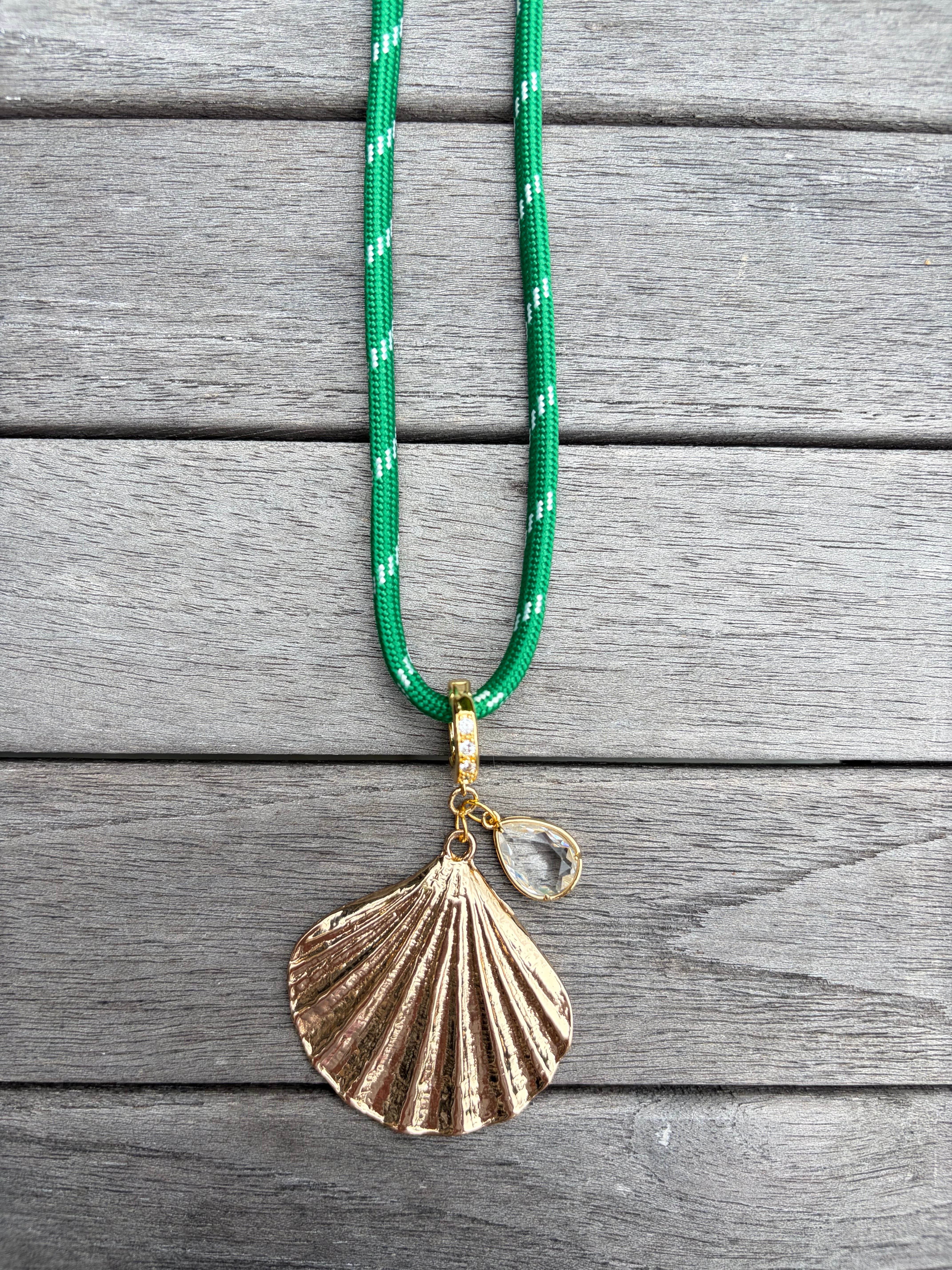 Green Paracord Charm Necklace
