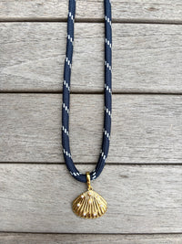 Navy Paracord Charm Necklace