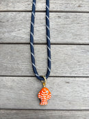 Navy Paracord Charm Necklace