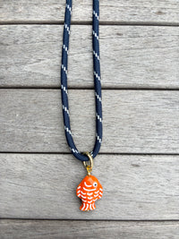 Navy Paracord Charm Necklace