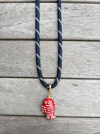 Navy Paracord Charm Necklace
