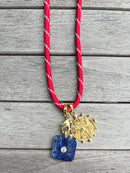 Red Paracord Charm Necklace