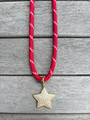 Red Paracord Charm Necklace