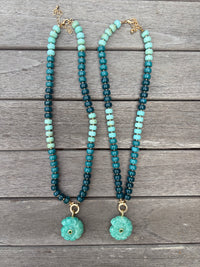 Turquoise Beaded Shell Necklace