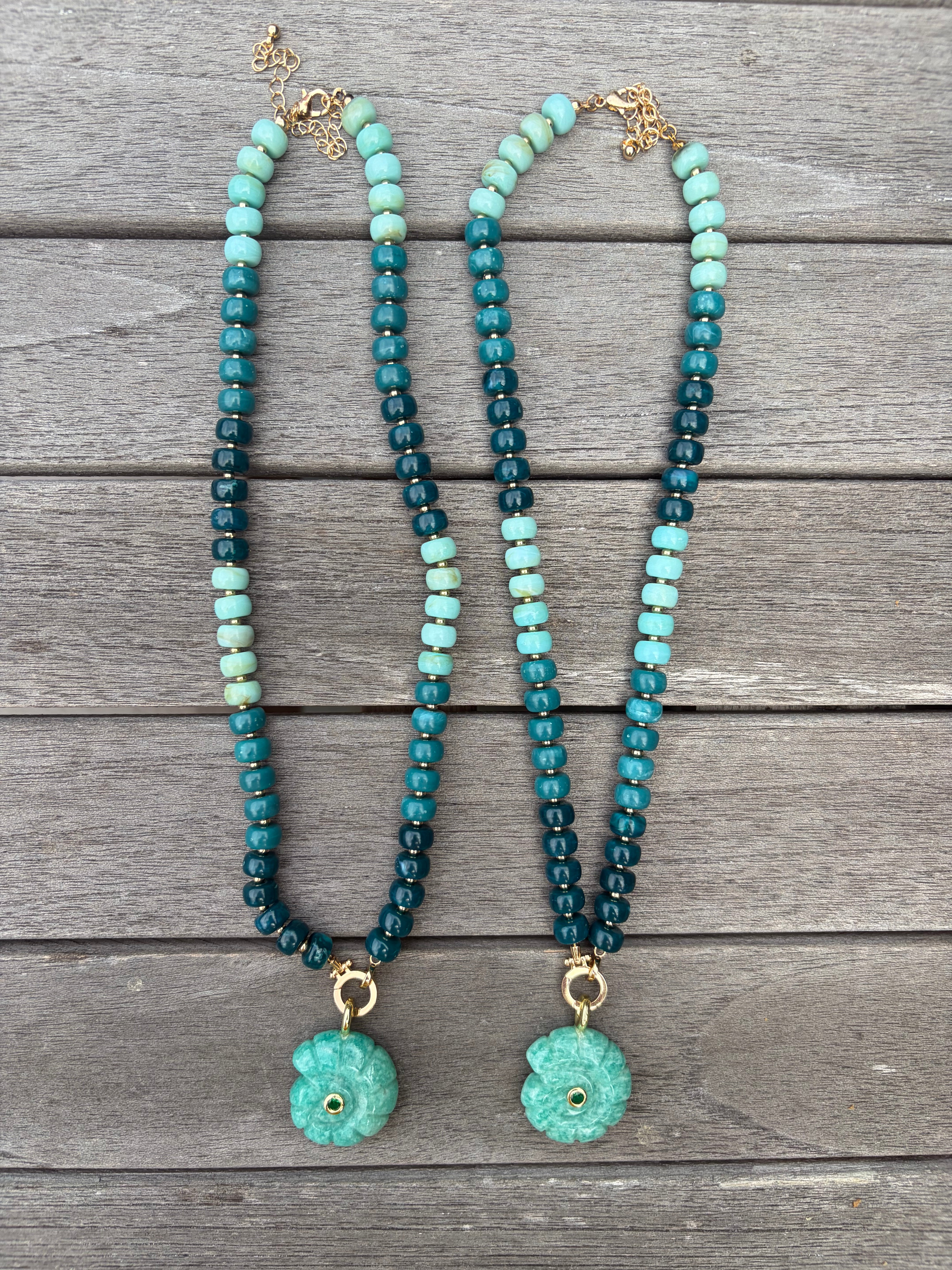 Turquoise Beaded Shell Necklace