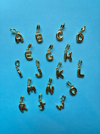 Gold Bubble Letter Charm
