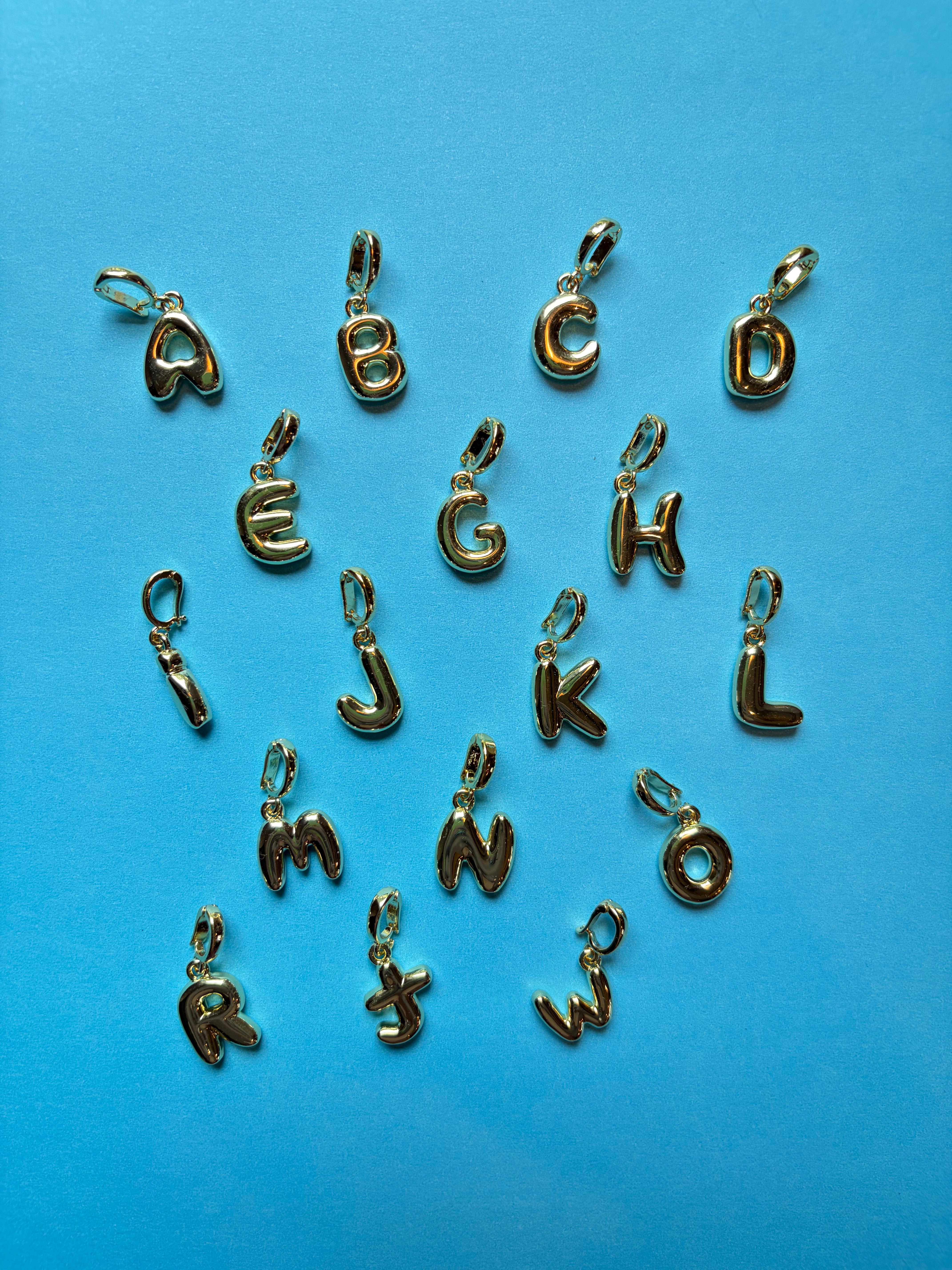 Gold Bubble Letter Charm