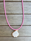 Mini Beads With Gold Dipped Shell Charm