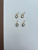 Bezel Drop Dangle Earrings