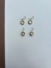Bezel Drop Dangle Earrings
