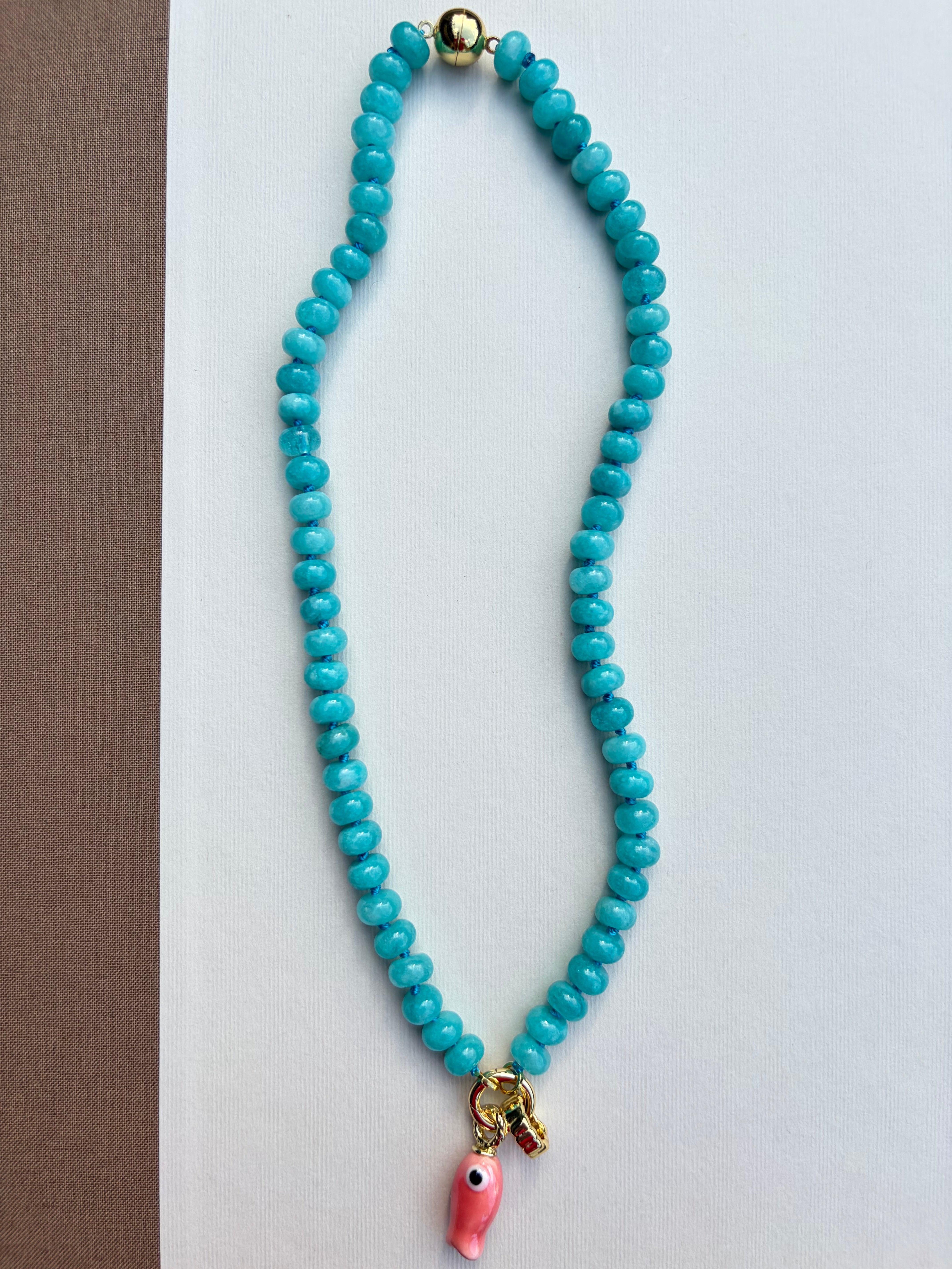 Happy Fish Charm Necklace