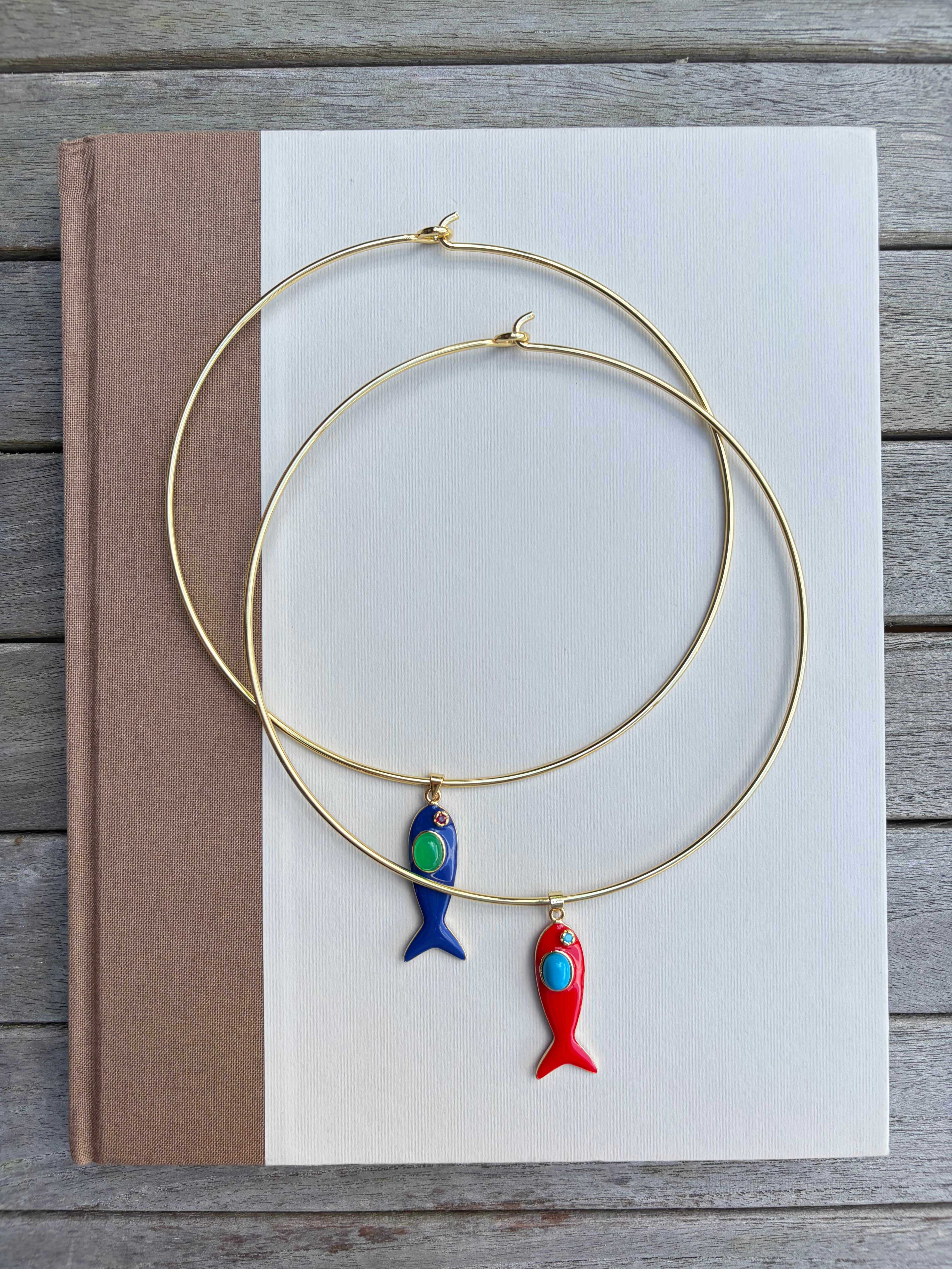Gold Choker with Fish Charm