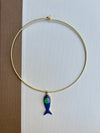 Gold Choker with Fish Charm