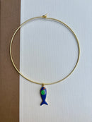 Gold Choker with Fish Charm