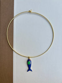 Gold Choker with Fish Charm