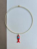 Gold Choker with Fish Charm