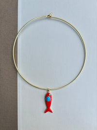 Gold Choker with Fish Charm