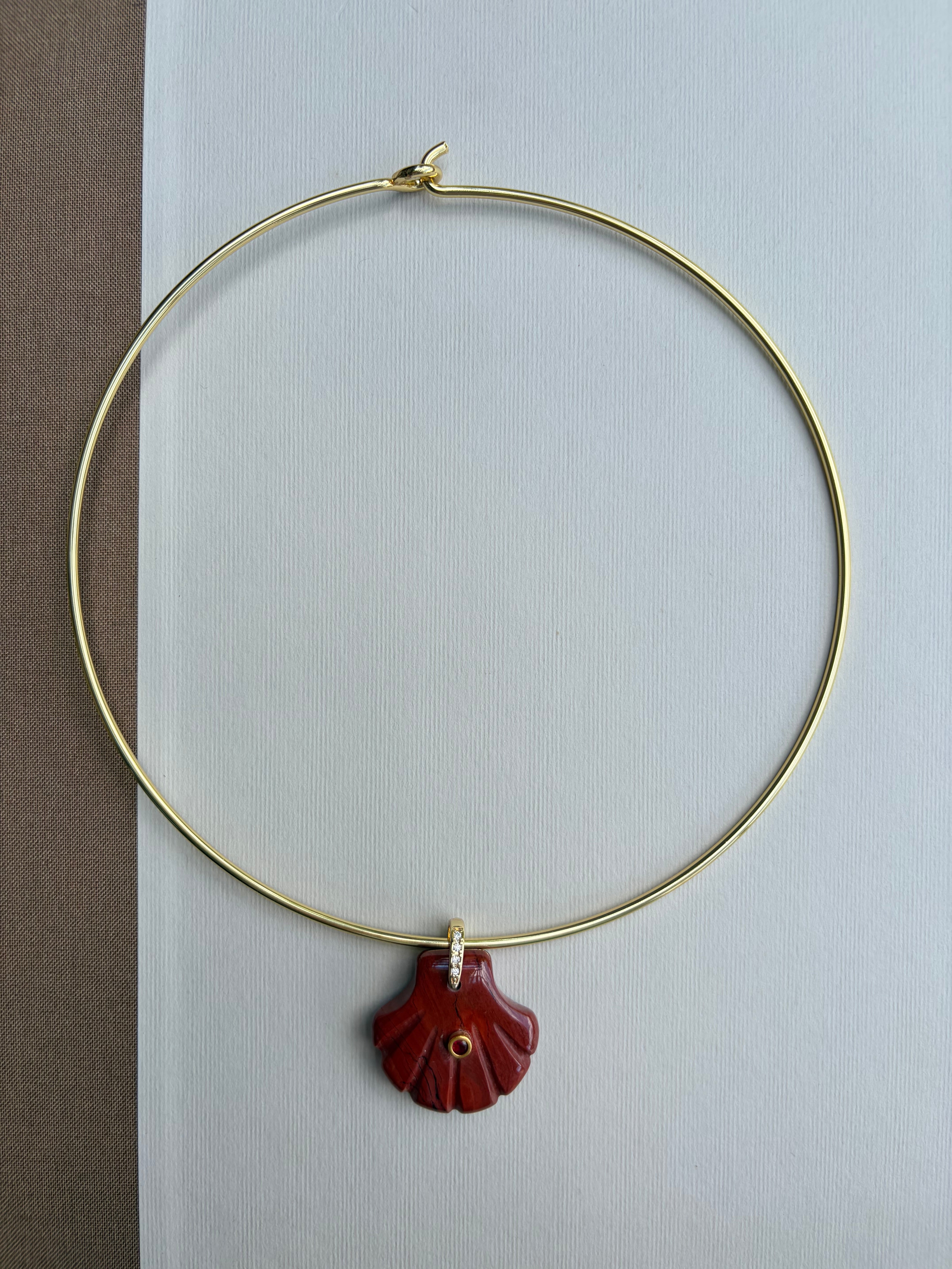 Gold Choker with Shell Charm
