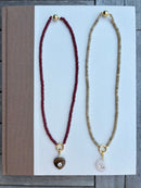 Autumn Mini Beads with Heart Stone Charms