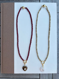 Autumn Mini Beads with Heart Stone Charms