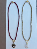 Autumn Mini Beads with Heart Stone Charms