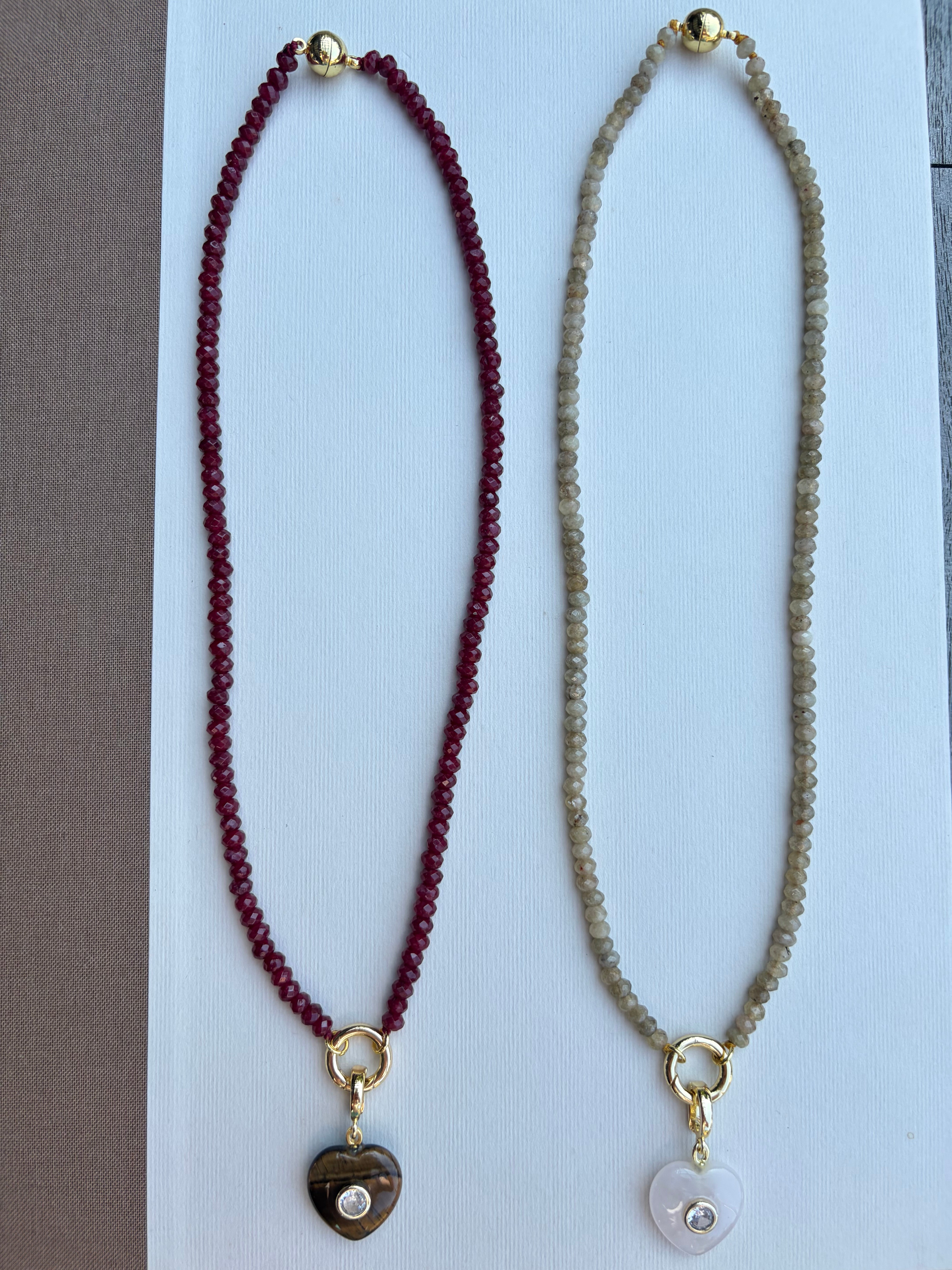 Autumn Mini Beads with Heart Stone Charms
