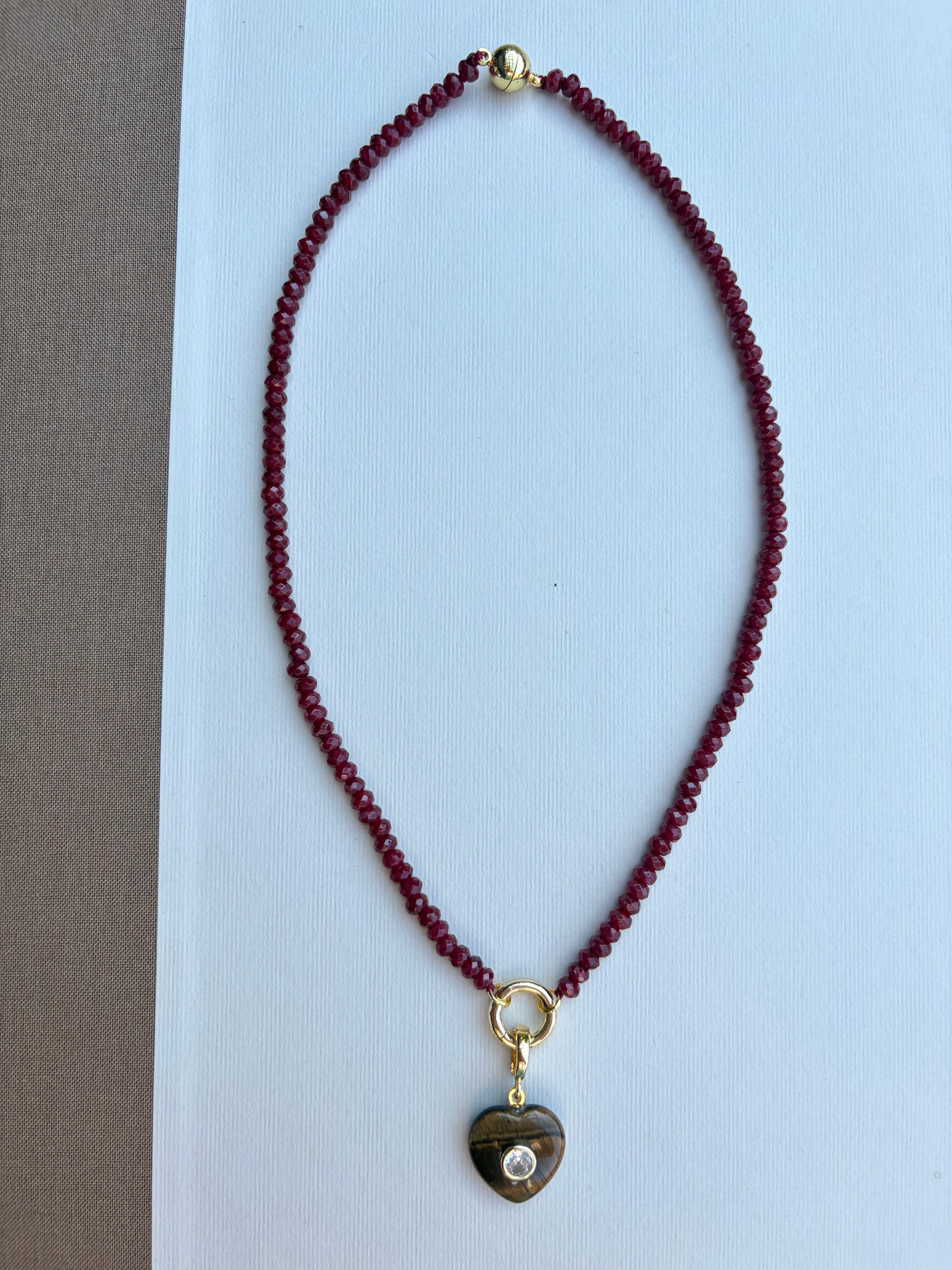 Autumn Mini Beads with Heart Stone Charms