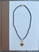 Silver Sparkle Star Burst Charm Necklace