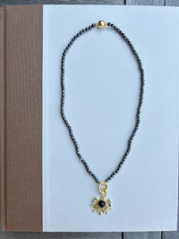 Silver Sparkle Star Burst Charm Necklace