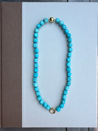 Turquoise Sugar Cube Beaded Necklace