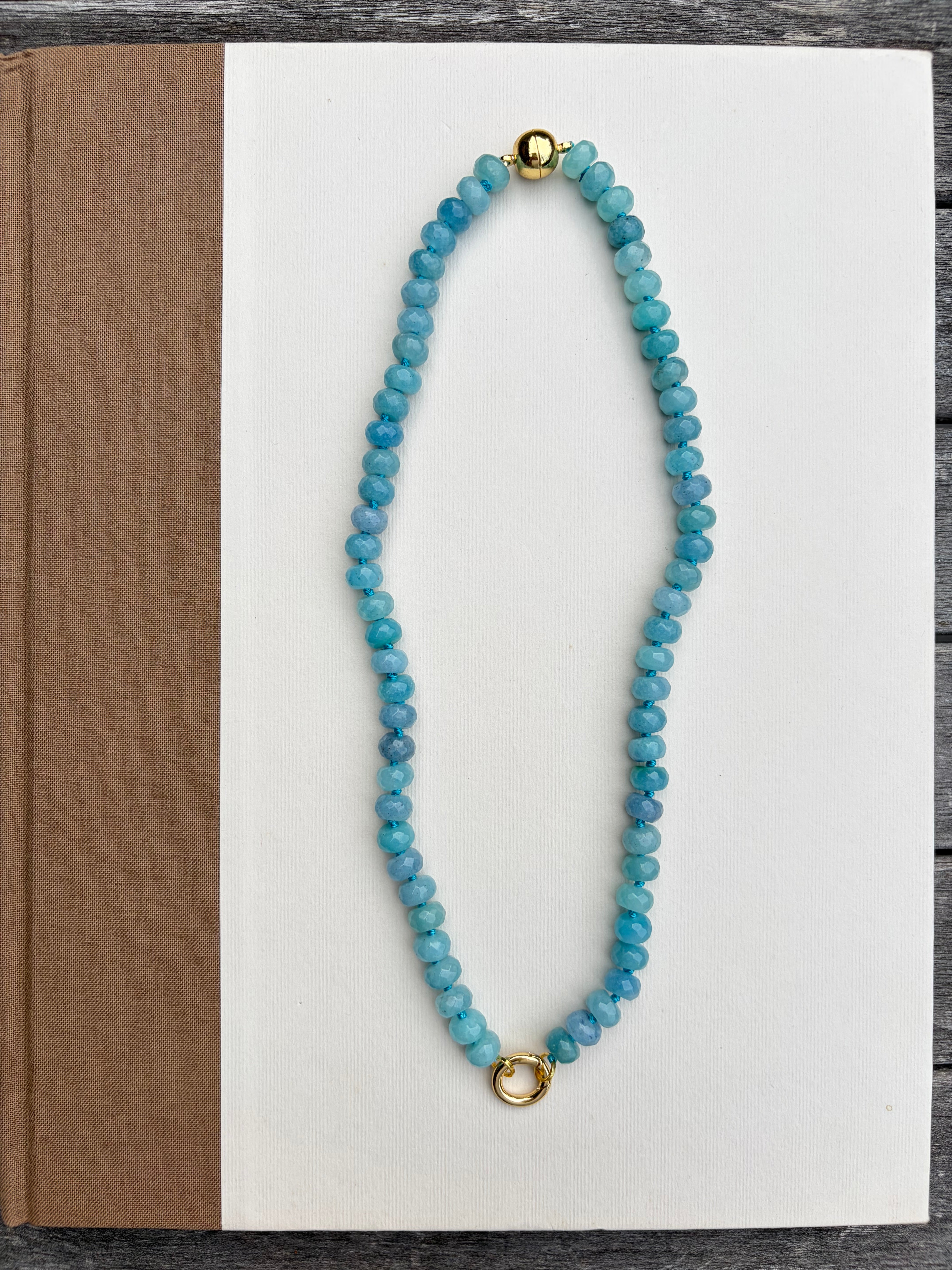 Blue Jelly Bean Necklace
